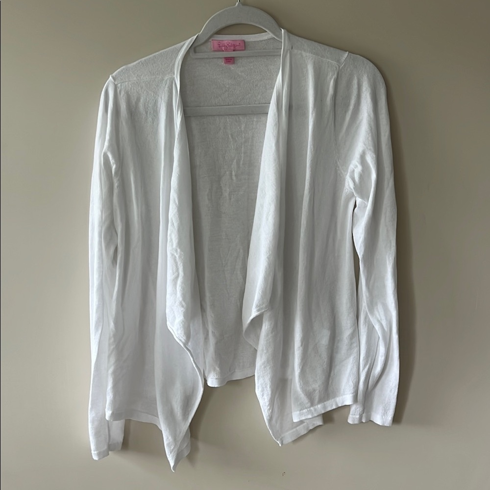 Lilly Pulitzer Elegant White Women's Cardigan, Size M